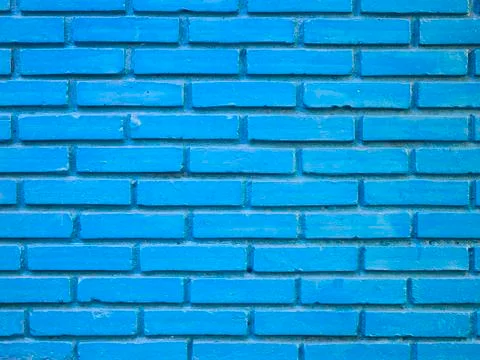 Blue brick wall texture background Foto stock