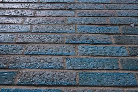 Blue Brick Wall Texture Stock Photos