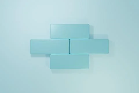 Blue Bricks icon isolated on blue background. Minimalism concept. 3D render.. イラスト素材