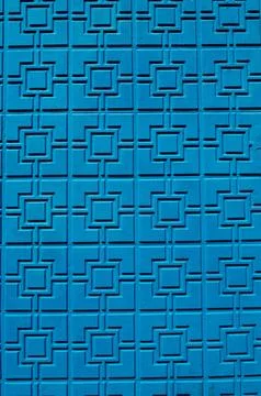 Blue brickwork wall. Pattern. Advertising space. Design element. Background. Ver Stock Photos