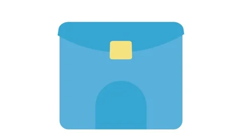 Blue briefcase icon featuring a yellow handle, symbolizing business or prof.. Vidéo 332905209