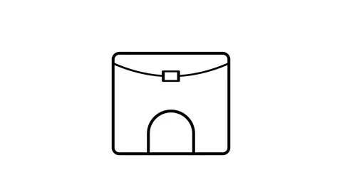 Blue briefcase icon featuring a yellow handle, symbolizing business or prof.. Vidéo 332914403