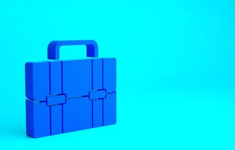 Blue Briefcase icon isolated on blue background. Business case sign. Business Stock Illustration