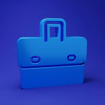 Blue Briefcase icon isolated on blue background. Business case sign. Busine.. Stock Illustration