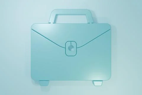 Blue Briefcase icon isolated on blue background. Business case sign. Busine.. Stock Illustration