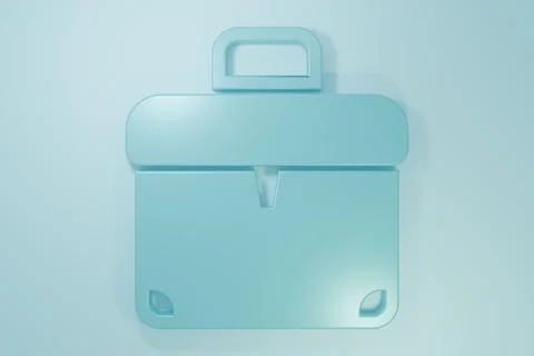 Blue Briefcase icon isolated on blue background. Business case sign. Busine.. Stock Illustration