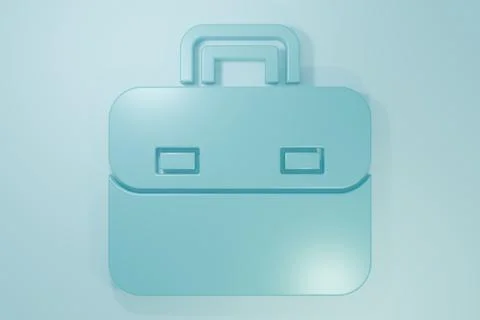 Blue Briefcase icon isolated on blue background. Business case sign. Busine.. Stock Illustration