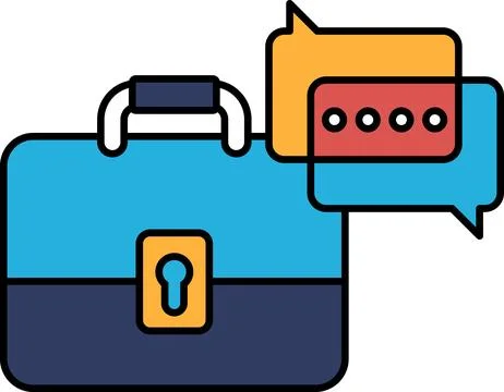A blue briefcase with a lock on it and a red イラスト素材