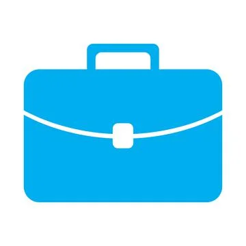 Blue briefcase vector solid icon isolated on white background 스톡 일러스트