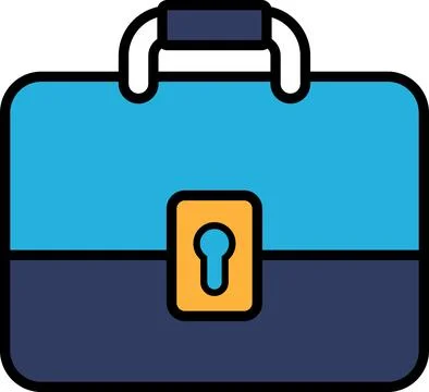 A blue briefcase with a yellow lock Stock Illustration