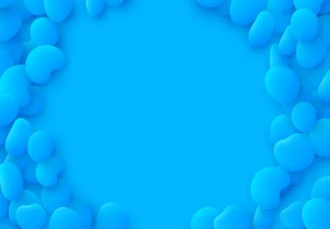 Blue Bright background. Design elements of the liquid rounded plastic shapes, Stock Illustration