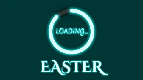 Blue bright easter loading illustration on dark blue background 스톡 일러스트