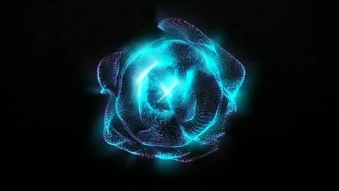 A blue bright energy source flickers on a dark patterned background. Stock Footage 292931574