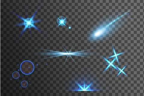 Blue bright light effects Illustrazione stock