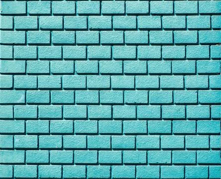 Blue bright light wall blue brick texture background 写真素材