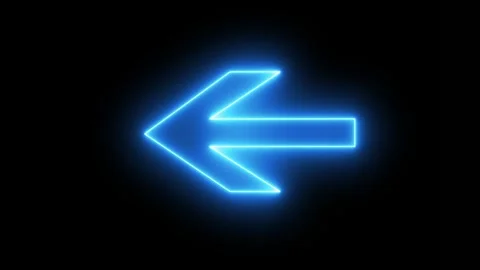 Blue bright neon left abstract directional icon. vector, arrow, direction. .. Stock Footage 246995668