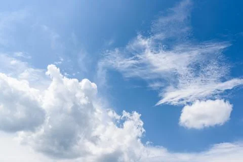 Blue bright sky with clouds Stock Photos