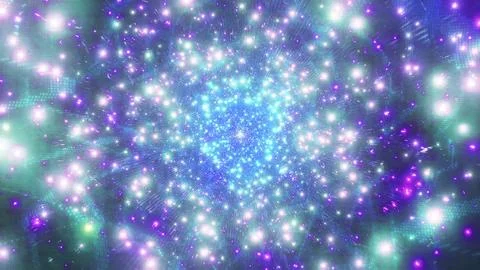 Blue bright space galaxy particles 3d illustration background wallpaper des.. 스톡 일러스트