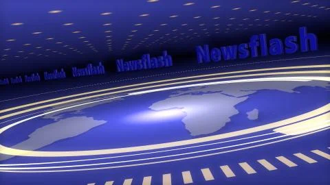 Blue Broadcast Studio Background Stock Illustration