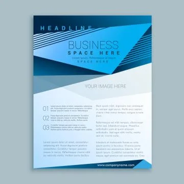 Blue brochure flyer poster vector design template Illustrazione stock