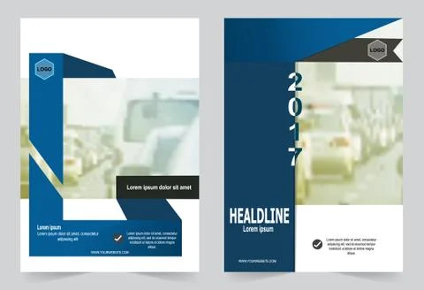Blue Brochure template flyer design, vector illustration Stock Illustration