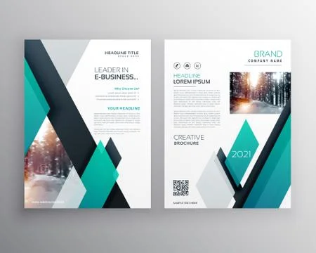 Blue brochure template layout cover design for annual report in A4 size Stock Illustration