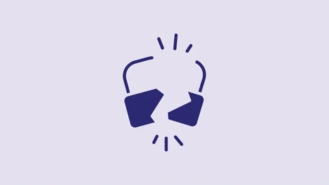 Blue Broken or cracked lock icon isolated on purple background. Unlock sign. 4K Video stock 232798517