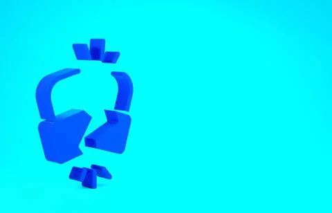 Blue Broken or cracked lock icon isolated on blue background. Unlock sign. Mi 库存插图