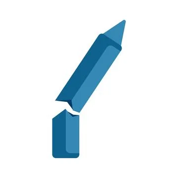 Blue broken pencil illustrating creative block concept Illustrazione stock