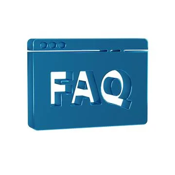 Blue Browser FAQ icon isolated on transparent background. Internet communic.. 库存插图