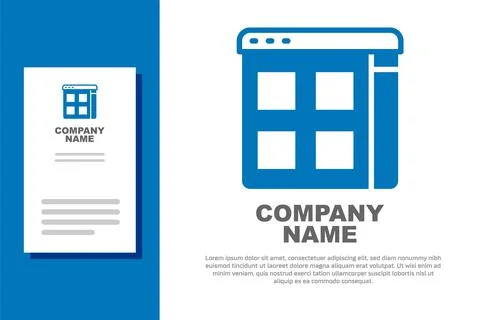 Blue Browser files icon isolated on white background. Logo design template イラスト素材