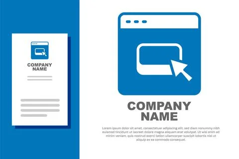 Blue Browser files icon isolated on white background. Logo design template el 스톡 일러스트