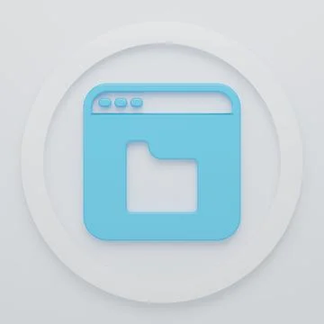 Blue Browser files icon isolated on white background. Minimalism concept. 3.. Stockillustratie