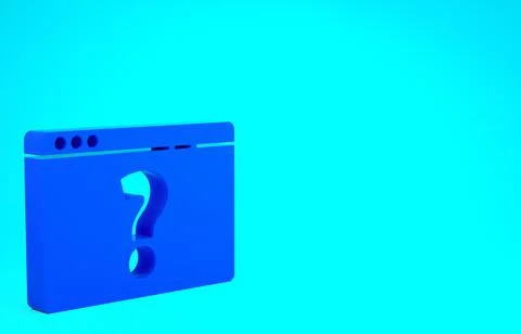 Blue Browser with question mark icon isolated on blue background. Internet co 库存插图