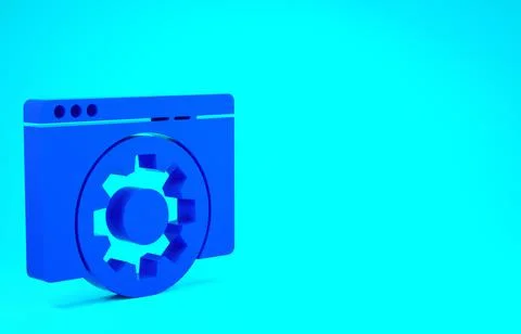 Blue Browser setting icon isolated on blue background. Adjusting, service, ma Stock Illustration