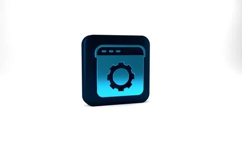 Blue Browser setting icon isolated on grey background. Adjusting, service Stock Illustration