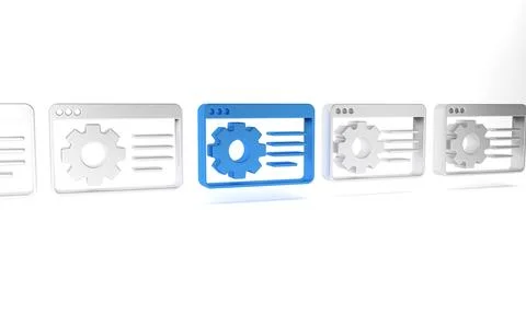 Blue Browser setting icon isolated on white background. Adjusting, service,.. Stock Illustration
