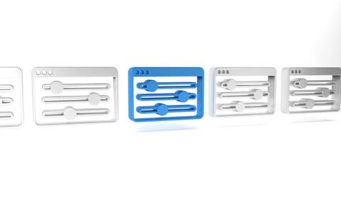 Blue Browser setting icon isolated on white background. Adjusting, service,.. Stock Illustration