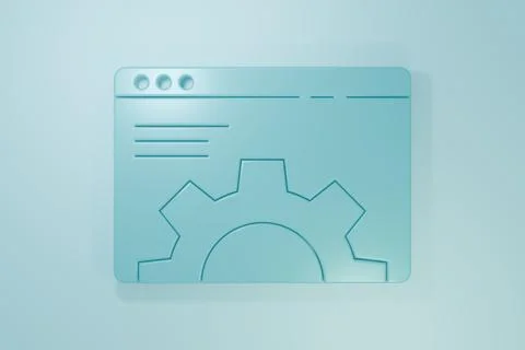 Blue Browser setting icon isolated on blue background. Adjusting, service, .. Stock Illustration