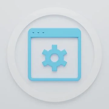Blue Browser setting icon isolated on white background. Adjusting, service,.. Stockillustratie