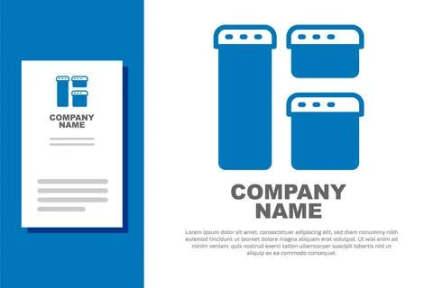 Blue Browser window icon isolated on white background. Logo design template.. Stock Illustration