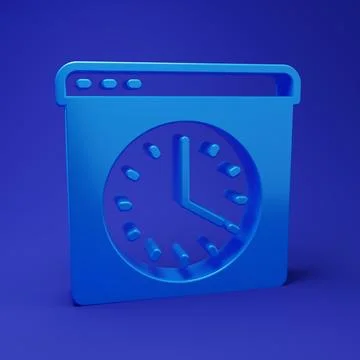 Blue Browser window icon isolated on blue background. Minimalism concept. 3.. Stock Illustration