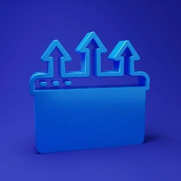 Blue Browser window icon isolated on blue background. Minimalism concept. 3.. Illustrazione stock