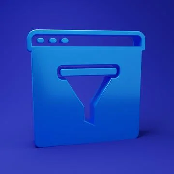 Blue Browser window icon isolated on blue background. Minimalism concept. 3.. Illustrazione stock