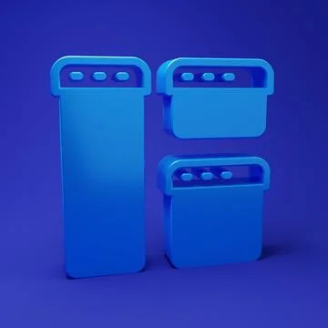 Blue Browser window icon isolated on blue background. Minimalism concept. 3.. Stock Illustration