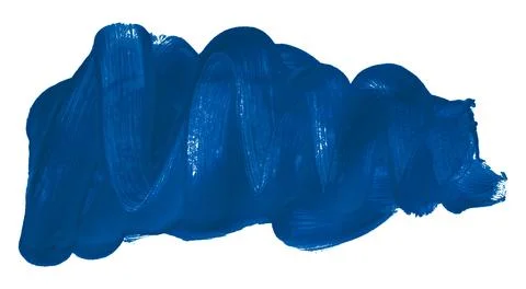 Blue brush isolated on white background. Watercolor Stock Photos