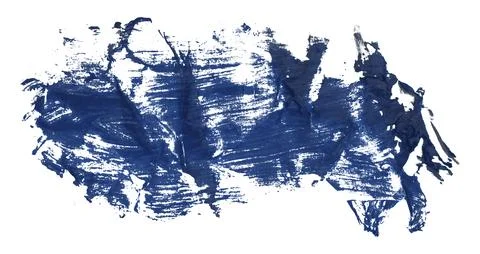 Blue brush isolated on white background. Watercolor Stock Photos