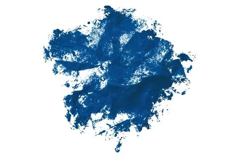 Blue brush isolated on white background. Watercolor Stock Photos