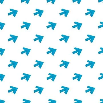 Blue brush stroke arrows pointing right seamless pattern Stock Illustration