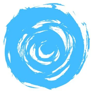 Blue Brush Stroke Circle Shape Stock-Illustration